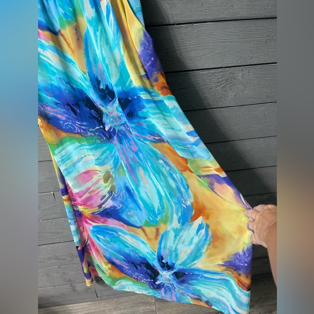 Bisou Bisou Michele Bohbot Watercolor Jewelrd Maxi Dress 4 Spring Summer Party - Picture 8 of 16